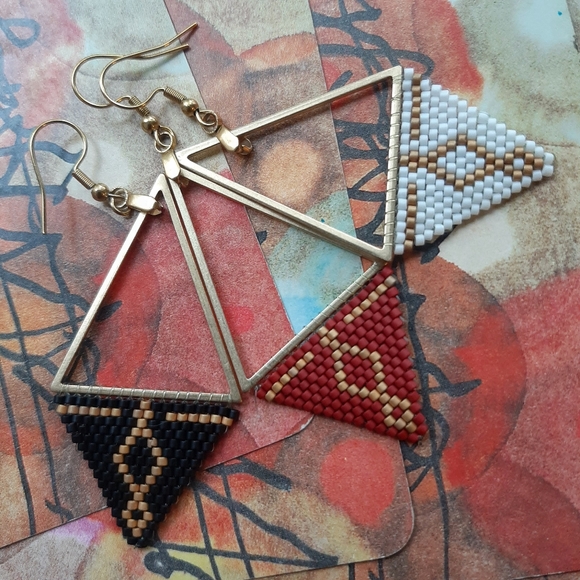 Handmade Beaded Earrings - Picture 4 of 7